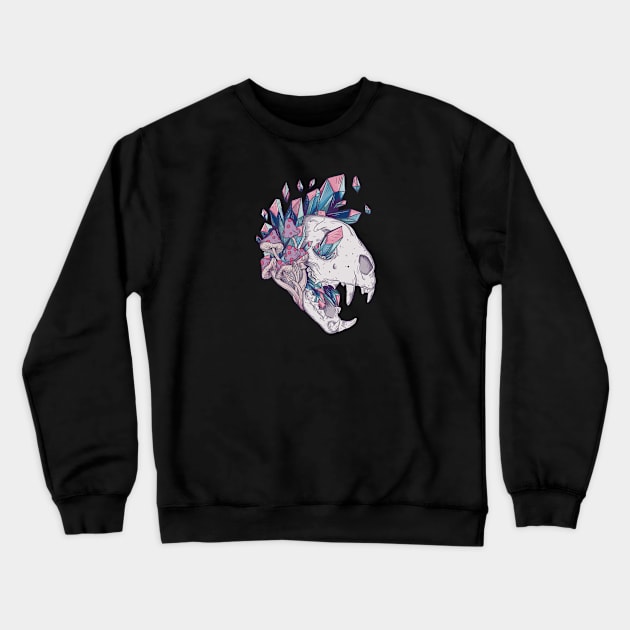 Crystal cat skull Crewneck Sweatshirt by Jess Adams